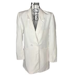 Anine Bing Pale Pink Madeleine Boyfriend Blazer Lyocell Linen Cotton Blend